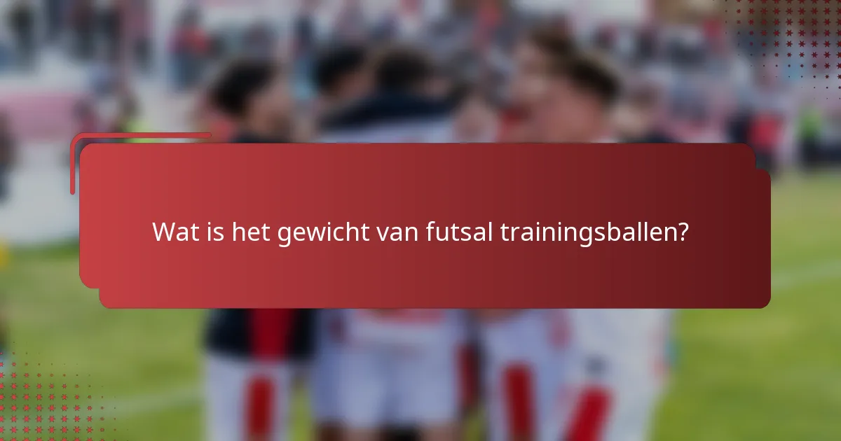 Wat is het gewicht van futsal trainingsballen?