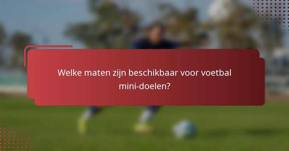 Welke maten zijn beschikbaar voor voetbal mini-doelen?